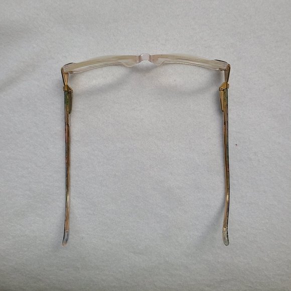 Vintage 80s Givenchy Eyeglasses Frames Clear Plastic Multi Colored Gold Accents - Picture 5 of 8